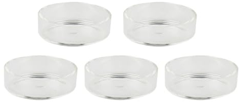 SHINEOFI Plato de Alimentación para Camarones 5piezas Cuencos Redondos Transparentes Decorativos para Acuarios Peces y Reptiles