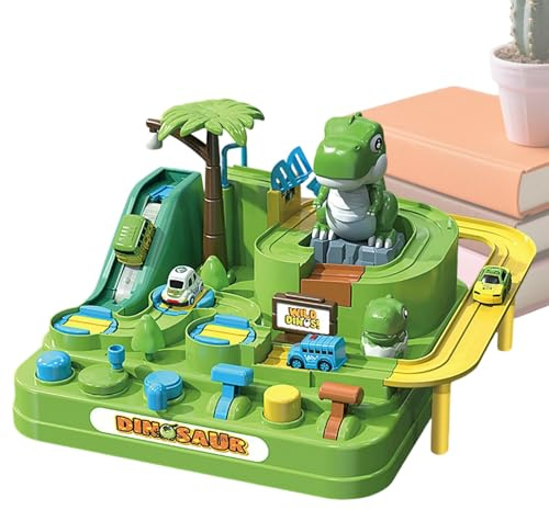 Circuit Dinosaurio – Juego Interactivo Pista de Coche Deslizante Tema Jungla, Juego de Creativo e imaginativo, para jardín de Infantes, casa, cumpleaños, niños