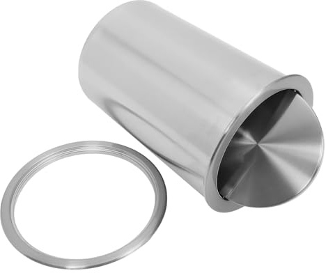 SHINEOFI Cubo de Basura Empotrado de Acero Inoxidable para Cocina y Baño, Tapa Abatible Silenciosa Integrada en Encimera, Juego de 3 Piezas para Organización y Fácil Limpieza