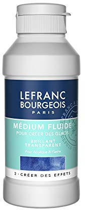 Lefranc & Bourgeois 300662 Glänzendes Flüssiges Malmittel, für Acrylfarben zum erzeugen von Lasuren, transparent, 250ml Flasche