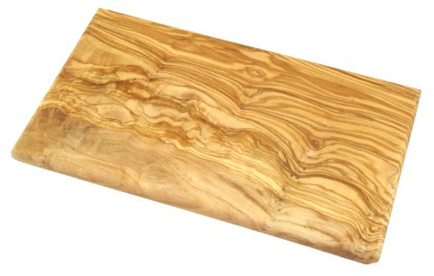 D.O.M.® Frühstücksbrett Vesperbrett Brotbrett aus Olivenholz - 3 Ausführungen - auch mit Gravur möglich (25 cm GERADE KANTEN ohne Gravur)