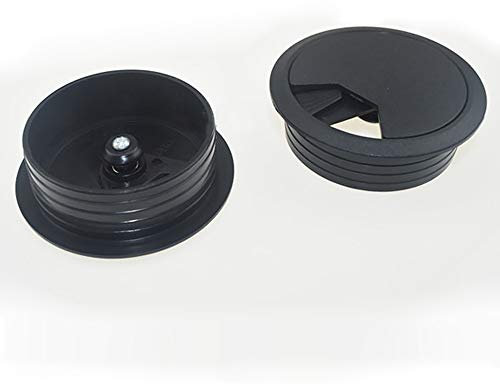 53mm Black Desk Grommet Cord Cable, Wire Grommet, PC Computer Desk Plastic Grommets Cable, Tidy Wire Hole Cover Wire Organizers (10 Pack)