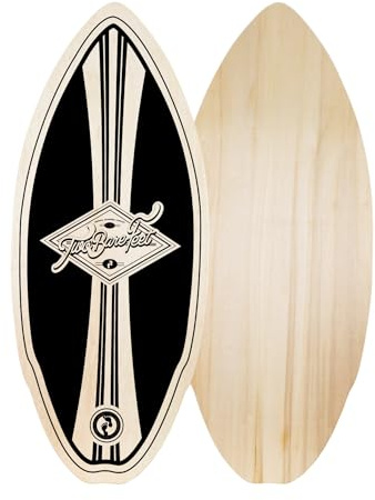 Two Bare Feet 41 Skimboard Suitable for Beginners, 7 Ply wooden construction with nose pre curve, Pin tail, Suitable for Adults and Kids (Original Boarding Co)