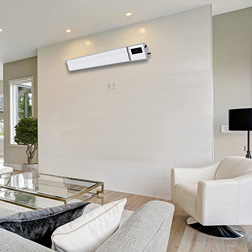 Radiador eléctrico 2800W y 1400W ElectricSun Blanco calefactor infrarrojo con termostato, con app inteligente wifi Smart, 180x15cm