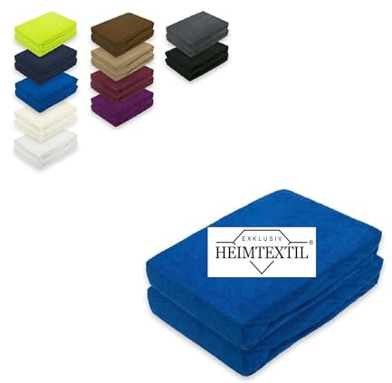 EXKLUSIV HEIMTEXTIL Doppelpack Marke Frottee Spannbettlaken Royalblau 140 x 200 cm