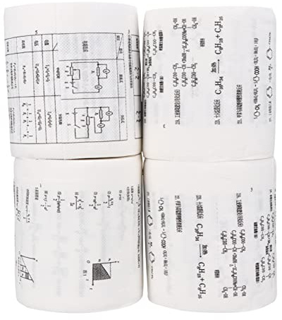 HONMEET 4 Rollen Toilettenpapier Mit Lustiger Formel Küchenpapier Lustige Toilette Lustig Bedrucktes Toilettenpapier Papierhandtuchrolle Jungfräulicher Zellstoff Persönlichkeit Weiß