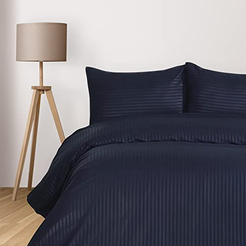 Komfortec Biancheria da letto deluxe, 135 x 200 cm, con federa, set di biancheria da letto 2 pezzi, in microfibra con cerniera, morbida e non necessita di stiratura, blu navy