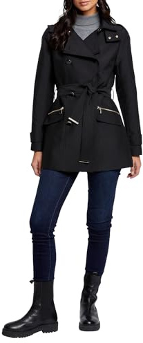 Morgan Femme Trench court à capuche 241-GLADIA NOIR T34