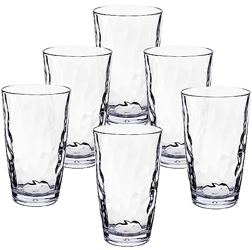6x Campingglas Acryl 460ml klar Trinkglas Kunststoff Garten Picknick Becher