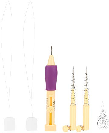 Punch Needle Punch Needle Tool 23×13×3 Stickerei Filzen Needle Punch Pen mit 2 Federnadeln Set Werkzeug DIY-Handwerk