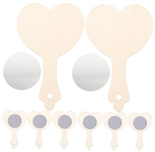 Abaodam 10 Stück Teiliges Diy Holzspiegel Kleinen Handlichen Unbemalten Handspiegel Aus Holz Zum Basteln Und Kreativen Gestalten Praktische Holzhandspiegel Für Diy-anwendungen