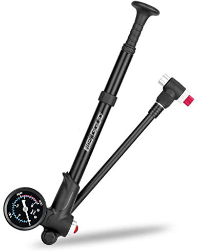 YIWENG Fahrrad-Stoßdämpferpumpe mit Manometer 300 PSI Hochdruck-Fahrrad-Reifenfüller-Luftpumpe für Fahrradgabel und Hinterradaufhängung,Fahrraddämpferpumpe mit Manometer