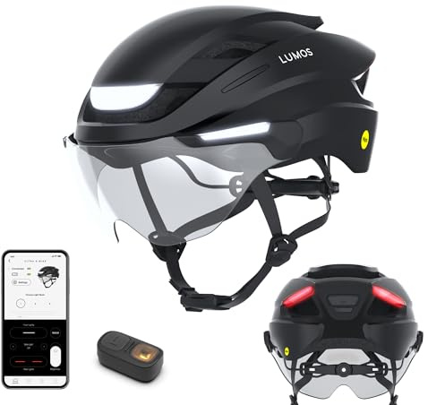 Lumos Ultra E-Bike Smart Helmet | NTA 8776 Certified | Front & Rear LED Lights | Retractable Face Shield | App Controlled | EBike, Scooter, Cycling, Bicycle | Adults, Men Women