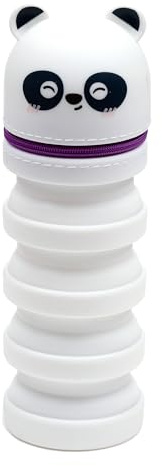 Puckator Telescopic Pop Up Federmäppchen aus Silikon – Panda – Süße Tiere, Mehrfarbig, Ausziehbares Federmäppchen aus Silikon