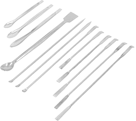 Juego de Herramientas de Espátula de Laboratorio, para Espátula de Laboratorio, Kit de Pala Raspadora, Cucharas de Laboratorio de Doble Extremo, 12 Uds.
