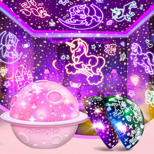 Wootoyz Night Light Kids, Baby Light Projector Unicorn Toys for 1-10 Year Olds Girls Star Projector Night Light Baby Girls Toys Age 1-10 Birthday Presents Gifts for Girls Age 1-10 Baby Sensory Lights