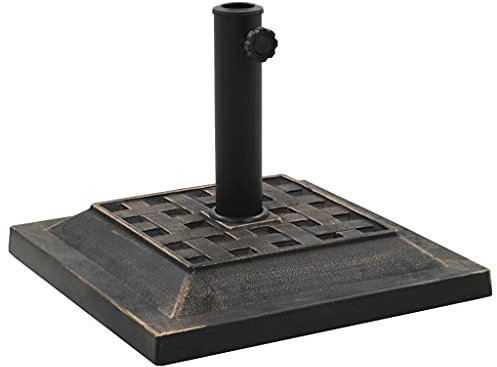 BUKSCYJS Ombrellone,Ombrelloni da spiaggia,mbrellone da giardino，Base per Parasole Quadrata in Poliresina 12 kg Bronzo Per balconi, giardini, terrazze e