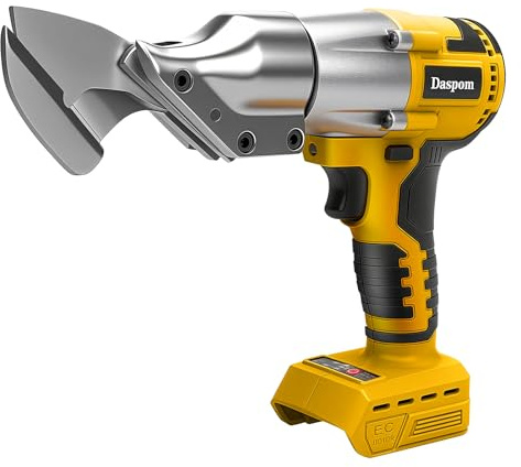 Daspom Cordless Sheet Metal Shear Compatible with Dewalt 20V Battery, Brushless Electric Metal Cutting Shears for Cutting Iron, 133 Ft-Lbs Torque, 360 Degree Pivoting Head, Tool Only