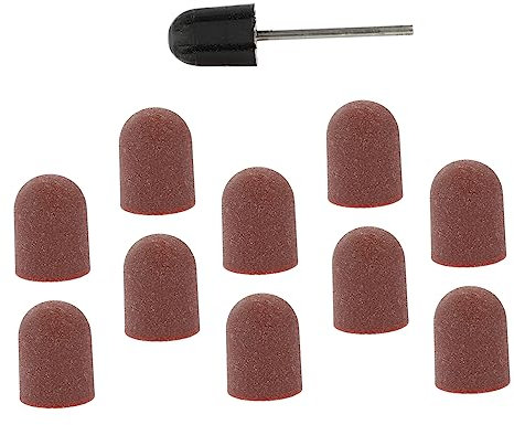 MERRYHAPY 40 Stk Nagelsandkappe nail repair nagelfix nailing tool nail liquid fingernagelfeile Tipps für Nagelbohrer Schleifkappen Nagelbits Maniküre-Sandkappen Poliererkappen Plastik Coffee