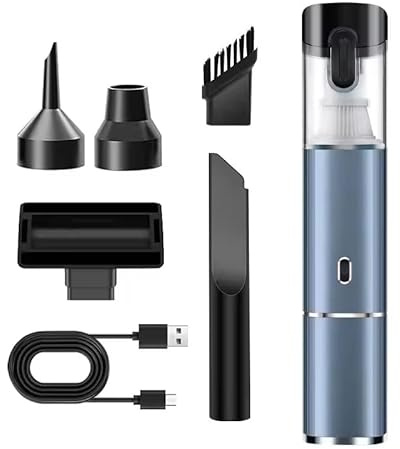 BLACKSWAAN Aspirapolvere a mano 17000PA 3 in 1 portatile, senza fili, soffiatore, lampada LED, potente per auto, casa, ufficio, peli di animali, campeggio auto, ricarica tramite USB