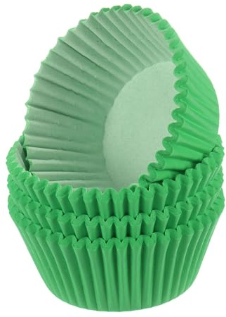 sourcing map Lot de 100 moules à cupcakes verts de taille standard pour muffins en papier sulfurisé pour fête, mariage, anniversaire