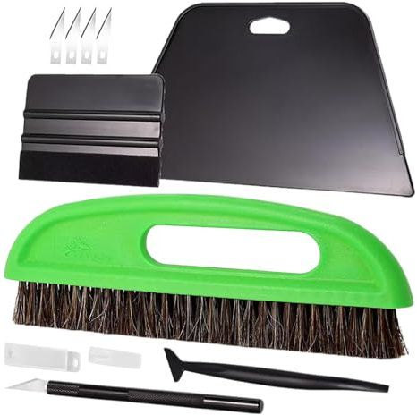 Outils pour papier peint à décoller et à coller – Grattoir à papier peint, ensemble comprenant une grande raclette de lissage, un grattoir en feutre, des emporte-pièces et une brosse à papier peint