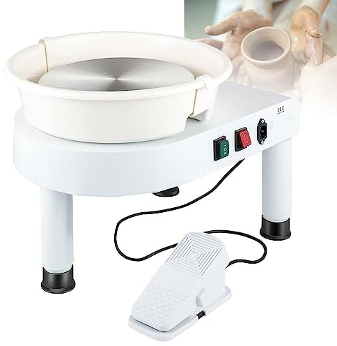 Electric Pottery Wheel, Heavy Duty Pottery Forming Machine with Foot Pedal, Sculpting Tools, DIY Clay Modelling Kit for Adults & Kids