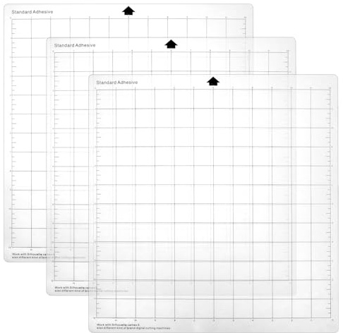 QWORK® 3 Stück 12x12 Zoll große Schneidematte, klebrige flexible gitterförmige Schneidematten, zum Basteln und Nähen