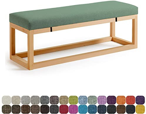 Auflage für Innen- und Außenbereich, Terrassenbank, 109,7 x 36,1 x 7,9 cm, für Gartensofa, Couch, Schaukelstühle, Kissen mit elastischen Verschlüssen, Bändern, Farbe #10