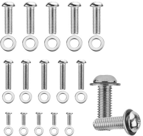 Gosknor 30pcs TV Mounting Screws Kit, Universal TV Mounting Hardware Kit Steel M4 M6 M8 Wall Mount Screws & Spacers Bolts Accessories for Monitor Bracket Fixing