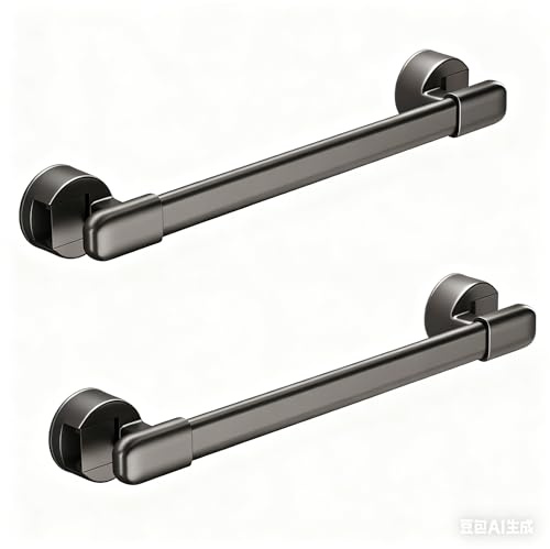 Barra de agarre con ventosa para ducha, barras de agarre de succión para duchas, barra de agarre de ducha de baño, soporte de ventosa, barra de agarre de ducha extraíble, gris, 2 unidades