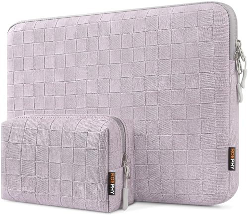ROEPHY 14 Inch Laptop Sleeve Case,Water-Resistant Laptop Protective Carry Case with Accessory Pocket for MacBook Air 15/ Chromebook/Lenovo IdeaPad ThinkPad/HP Pavilion Stream/Dell/MSI, Purple