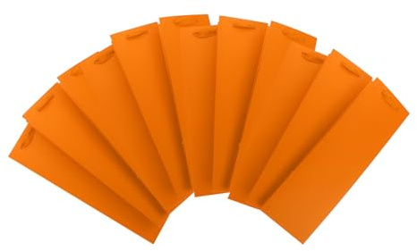 Papiertüten für Rotwein, Orange, Handlich und Atmungsaktiv | Geschenktüten für Flaschen, Papier 12 Stück, für Einweihung und Geburtstag, Praktisch