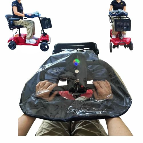 Mobility Scooter Control Panel Tiller Cover Accessories | 48x38x22cm for Various 3/4 wheels Mobility Scooters, Clear PVC with Elastic Cuffs, Rain Guard for Elderly Disabled Outdoor