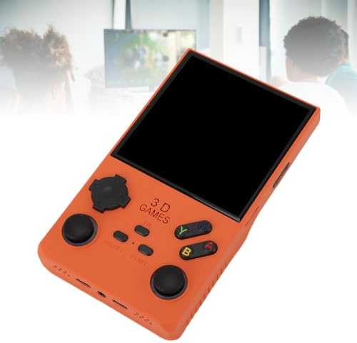 VBESTLIFE Console de Juegos de Mano V40 MAX Retro, 8GB+ 256GB, Emuladores Incorporados de 49+, Pantalla HD HD de 4.0 Pulgadas, Batería de 4000 MAh, Consola de Videojuegos Portátiles (Orange)