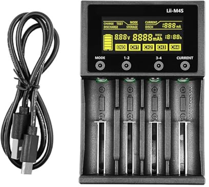 Scatola di ricarica della batteria LCD intelligente a 4 alloggiamenti con controllo touch per batterie ricaricabili 18650 2A 3A Test di capacità LCD Tensioni Monitor corrente Scatola di ricarica