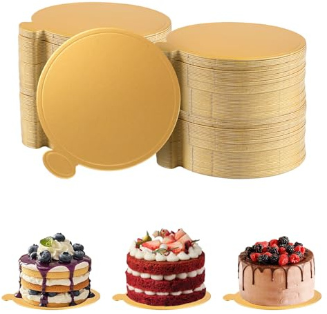 Lot de 100 plateaux à gâteau ronds en mousse de 9 cm - Pour gâteau de mariage, fête, anniversaire, pâtisserie