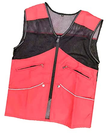 PawwJoy Hundetrainingsweste für Hundeführer mit Taschen, Hundeführer-Trainer-Weste, Haustier-Trainer-Jacke für Agility-Hunde, Outdoor-Reisen, Rot, Größe L - XL, Rot