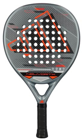 Pala de Pádel adidas Neuvortx Negra y Naranja, con Goma Density Soft, Pala Pádel Redonda de Balance Medio-Bajo, para Control y Salida de Bola, Tecnología Spin Blade, Punto Dulce en Zona Central