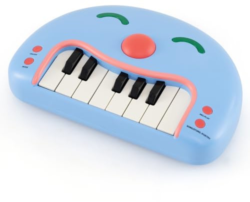 COSTWAY Tastiera Bambini a 13 Tasti, Pianoforte Digitale Interattivo con Pulsanti e Luci, Strumento Musicale Portatile, Giocattolo Educativo Musicale per Bambini e Bambine 3+ Anni