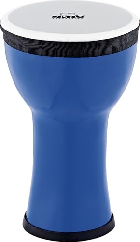 Nino Percussion Elements Mini Djembe – Petit Instrument de Musique pour Enfants à partir de 3 ans – Diamètre de 6 pouces – Plastique, Bleu (NINO-EMDJ-BB)