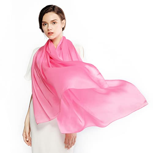 RIIQIICHY Stola Fur Abendkleid Damen Rosa Chiffon Schals tücher Festlich Einfarbiger Schal