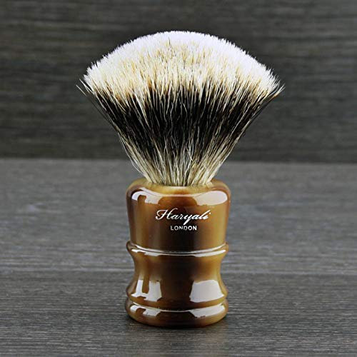 Luxury Horn Shaving Collection by Haryali London || Silver Tip Badger Hair - New Handle Design - Luxury Horn Resin - Exceptional Comfort and Outstanding Shaving Experience
