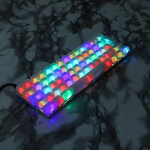 YMDK 1,5 mm ABS 108 87 61 ANSI ISO Blank Milk Fog OEM-Profil Shine Through Keycap für RGB MX mechanische Tastatur GK61 (61 ANSI Plus 4 ISO) (nur Tastenkappe)