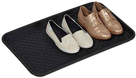 Relaxdays Schuhabtropfschale groß, mit Profil, für Flur, Schrank, Auto, Schuhwanne gegen Schmutz HBT 3x60x40 cm, schwarz | Auto, Schuhwanne gegen Schmutz HBT 3x60x40 cm