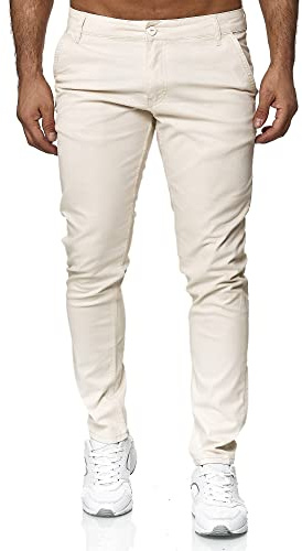 Tazzio Pantalon Chino pour Homme - Coupe ajustée - Pantalon Chinois - Pantalon en Tissu Stretch - 19530, Ecru, 32W x 32L
