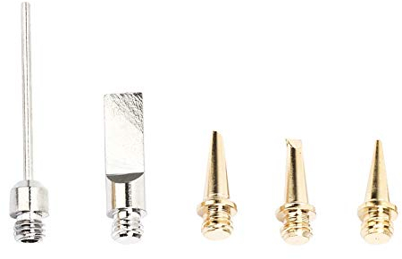 BstXqty 5Pcs Welding Tips Iron Kit,Gas Welding Butane Soldering Iron Tips,Gas Solder Universal Accessories Universal Replacing Soldering Accessories HS-1115K