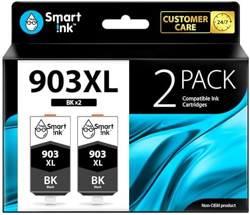 Smart Ink Cartucce Compatibili per HP 903 XL 903XL (BK XL 2 Combo Pack) con tecnologia chip avanzata per la ricarica delle OfficeJet 6950 6960 6970