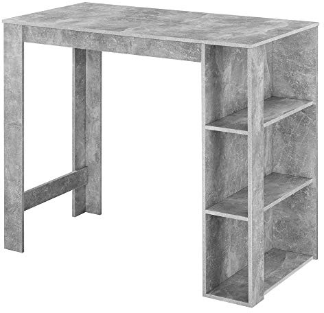 Barbord Köksbord med Hylla Melaminbelagd Spånskiva Betongimitation120x60x105,5cm