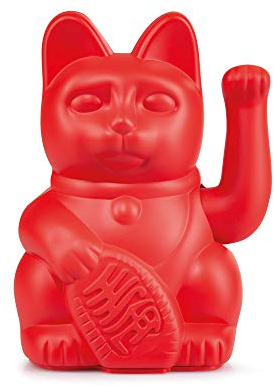 DONKEY Products - Lucky Cat Red - rote Winkekatze | Japanische Deko-Katze in stylischem matt-Farbton 15cm hoch